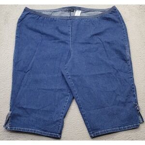 JMS Just My Size Capri Jeans Womens 4X Blue Denim Classic Fit Stretch Pull On